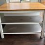 IKEA Free-standing kitchen island with foldable chairs. Image 2