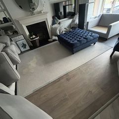 Cream rug with grey border FREE TO GO