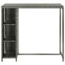 Bar Table with Storage Rack Grey 120x60x110 cm Poly Rattan Image 3