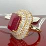 Ruby African Ruby & Moissanite Cluster Ring Image 10