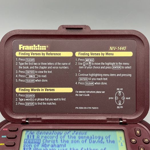 Franklin Electronic Holy Bible NIV-570 New International Version