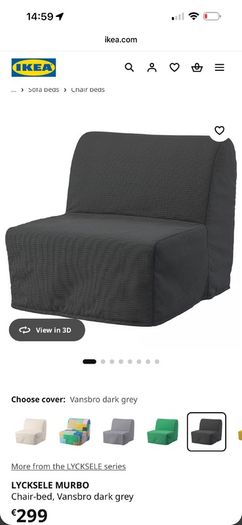 ikea Lykselle chair bed