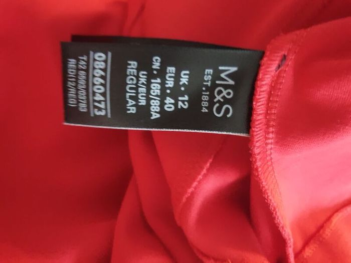M&s Red Dress Size Uk 12