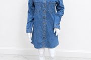 Pre Owned Primark Classic Blue Denim Shirt Dress
