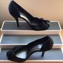 MARKS & Spencer Ladies black satin high heel party shoes size 7 Image 2