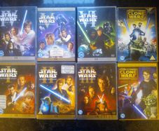Star Wars- 8 Dvd Collection Episode 1 2 3 4 5 6 Original Trilogy + Prequel Trilogy + Clone Wars DVDs