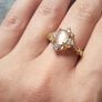 Vintage Style Moonstone Crystal Gold Tone Ring Image 3