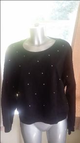 Brand new Primark black studded suede imitation jumper size UK18 EU46 Postage included