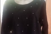 Brand new Primark black studded suede imitation jumper size UK18 EU46 Postage included
