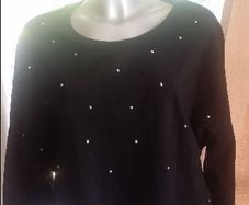 Brand new Primark black studded suede imitation jumper size UK18 EU46 Postage included