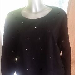 Brand new Primark black studded suede imitation jumper size UK18 EU46 Postage included