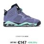 NIKE AIR JORDAN 6 Retro GG Pre Owned Iron Purple Vivid Blue, Rare Size In This Condition 15 Image 3