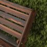 2-Person Garden Bench, Rustic Design, Foldable, Natural Wood, 122 x 63 x 83 cm, Carbonized Surface Image 3