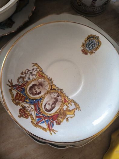 Vintage 1937 King George VI Coronation Tea Trio Cup Saucer Side Plate