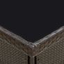 Outdoor Dining Table Brown Poly Rattan and Glass Image 5