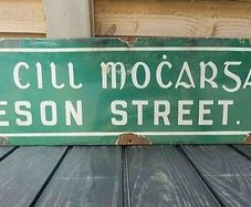 Vintage porcelain enamel Leeson St Sign