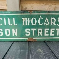 Vintage porcelain enamel Leeson St Sign