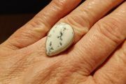 sterling silver ring with dendrite agate