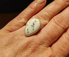 sterling silver ring with dendrite agate