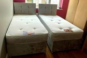 Brand New Stylish single Divan Beds.. Multiple Options Of Headboards. Tufted Memory Foam Mattresses Available. Drawers Storage Available