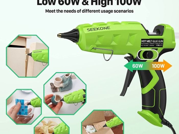 Hot Glue Gun Dual Power - 60/100W Large Size with Power Off Switch High Temp Heavy Duty Melt Glue Gun Rapid Preheating with 30pcs Glue Sticks(11x150mm) for DIY Arts Craft Home Repairs Wood Glass (FREE POSTAGE)