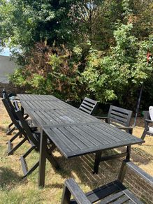 IKEA Wooden Garden Dining Set Table & 6 Chairs