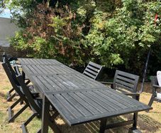 IKEA Wooden Garden Dining Set Table & 6 Chairs