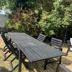 IKEA Wooden Garden Dining Set Table & 6 Chairs