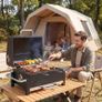 Steel Charcoal Grill Portable BBQ Smoker with Lid Adjustable Vents Two-Stage Charcoal Pan Thermometer Image 6