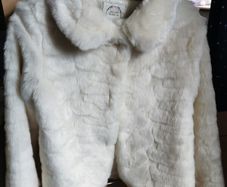 M&S Cream Faux Fur coat 9-10 Yrs