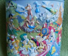 Vintage Walt Disney World Magic Kingdom 3-D Embossed Raised Metal Candy Tin--empty