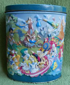 Vintage Walt Disney World Magic Kingdom 3-D Embossed Raised Metal Candy Tin--empty