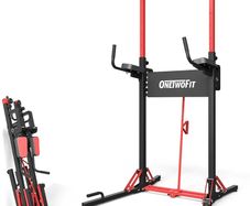 Power Tower Pull Up Bar Station&Assistance Machine,Multi-Function Adjustable Height Foldable Dip Station for Home Gym Workout, Heavy Duty Strength Training Fitness Equipment 360/400/600LBS