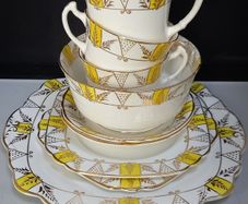 SALE!  Vintage Art Deco style WELLINGTON China LONGTON England 9 piece part Tea Set