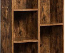 _Bookcase, standing shelf, with 5 compartments, for living room, study, children's room, office, as a room divider, 50 x 24 x 80 cm, vintage brown