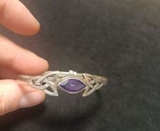 Celtic Silver Bracelet With Amethyst 925