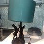 Green Lamp with Rabbits / Hares Image 2