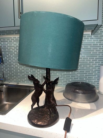 Green Lamp with Rabbits / Hares