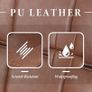 Office Chair, Ergonomic for Study, PU Leather, 360 Swivel Chair, Height-Adjustable Computer Chair for Office, Living Room, Bedroom (Brown) Image 6
