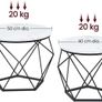 NEW SALE | Round Coffee Tables, Set of 2 Side Tables, Modern Style, Removable Tabletop, Steel Frame, for Living Room, White and Black Image 6
