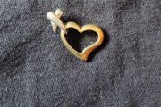 Gold and Silver heart necklace Pendant