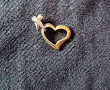 Gold and Silver heart necklace Pendant