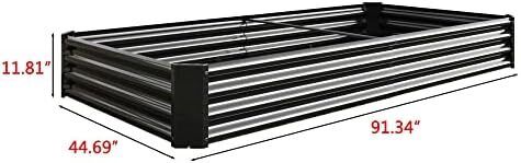 Large Raised Beds for Garden,Galvanized Planter,8x4x1 FT