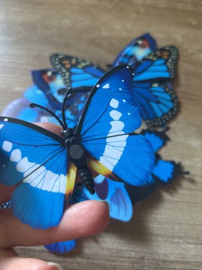 10 x blue butterflies magnetic stickers
