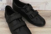 Ecco ladies velcro casual black leather comfort shoes UK7.. EUR 40