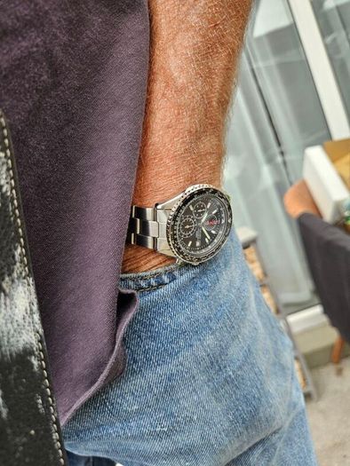Watch Seiko Chronograph Pilot. Black.