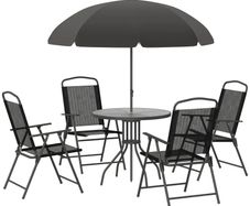 6 Pcs Bistro Set, Texteline-Black