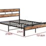 King Size Bed Frame Wood Headboard,Metal Image 7