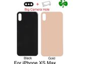 For iPhone XS Max Back Battery Cover Glass Black Gold Camera Lens Replacement