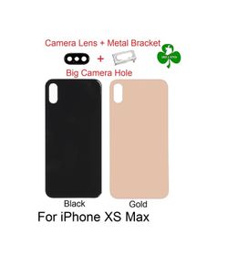 For iPhone XS Max Back Battery Cover Glass Black Gold Camera Lens Replacement